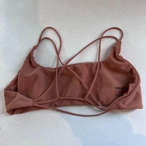 MIKOH nude cross back top